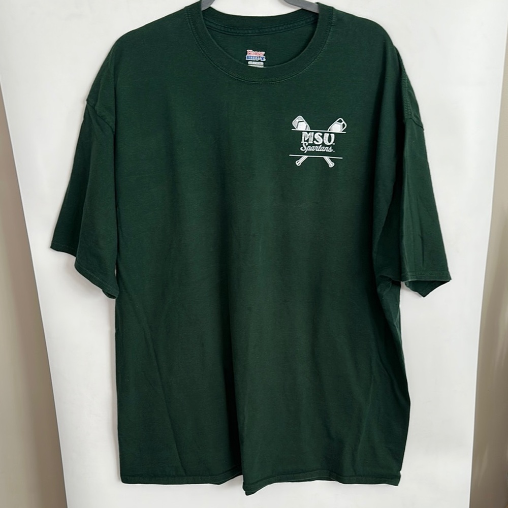 Hanes MSU Spartans Lake Days Green Short Sleeve Tee Classic Crew Neck